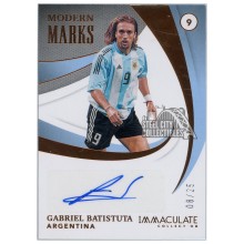 Gabriel Batistuta 2021 Panini Immaculate Modern Marks Bronze Autograph Card #MM-GBA 8/25