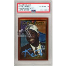 Kevin Garnett 1995-96 Topps Finest Autograph Rookie Card #115 PSA/DNA 10 (Blue)