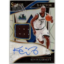 Kevin Garnett 2021-22 Panini Select X-Factor Silver Prizm Patch Auto Card 17/99