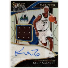 Kevin Garnett 2021-22 Panini Select X-Factor Silver Prizm Patch Auto Card 11/99