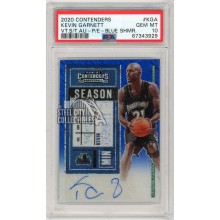 Kevin Garnett 2020-21 Panini Contenders Season Ticket Blue Shimmer Autograph Card #VS-KGA 6/20 PSA 10