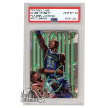 Kevin Garnett 1995-96 Fleer Ultra Autograph Rookie Card #274 PSA/DNA 10 (Teal)
