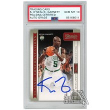 Kevin Garnett Shaquille O'Neal 2009-10 Panini Classics Classic Confrontations Autograph Card #8 PSA/DNA 10