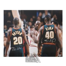 Shawn Kemp and Gary Payton Autographed Seattle 16x20 Basketball Photo - BAS (Horizontal)