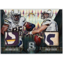 Antonio Gates Philip Rivers 2013 Panini Spectra Game-Used Logo Patch Card #13 1/1