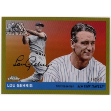 Lou Gehrig 2025 Topps Chrome Platinum Gold Refractor Card #490 18/50