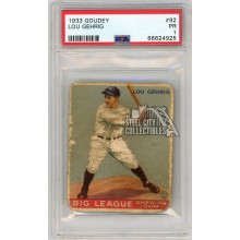 Lou Gehrig 1933 Goudey Baseball Rookie Card #92 PSA 1