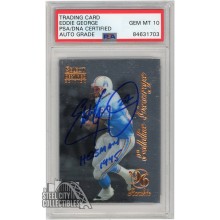 Eddie George 1996 Pinnacle Select Certified Autograph RC Card "Heisman 1995" #100 PSA/DNA 10
