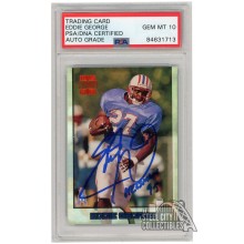 Eddie George 1996 Topps Stadium Club Autograph RC Card "Heisman 95" #340 PSA/DNA 10