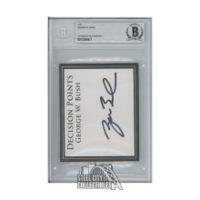 George W. Bush Autographed Decision Points Encapsulated Bookplate- BAS 15589471