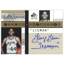 George "Iceman" Gervin 2004 Upper Deck SP Famous Nicknames Autograph Card 22/25