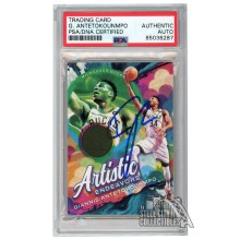 Giannis Antetokounmpo 2021-22 Panini Court Kings Artistic Endeavors Jersey Autograph Card #AE-GAN PSA/DNA