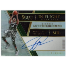 Giannis Antetokounmpo 2017-18 Panini Select In Flight Silver Autograph Card #IF-GI 27/60