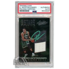 Giannis Antetokounmpo 2016-17 Panini Absolute Stars Materials Jersey Autograph Card #29 /149 PSA/DNA (Green)