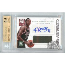 Giannis Antetokounmpo 2013-14 Panini Elite New Breed Rookie Jersey Autograph Card #NB-GA 253/299 BGS 9.5
