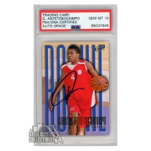 Giannis Antetokounmpo 2013-14 Fleer Retro Autograph Rookie Card #208 PSA/DNA 10
