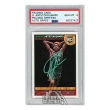 Giannis Antetokounmpo 2013-14 Panini Hoops Autograph Rookie Card #275 PSA/DNA 10 (Green)
