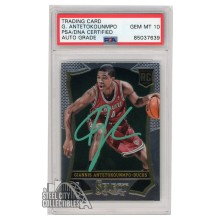 Giannis Antetokounmpo 2013-14 Panini Select Autograph Rookie Card #178 PSA/DNA 10 (Green)
