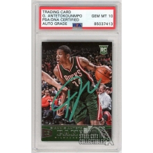 Giannis Antetokounmpo 2013-14 Panini Autograph Rookie Card #194 PSA/DNA 10 (Green)