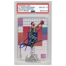 Giannis Antetokounmpo 2017-18 Panini Status Autograph Card #50 PSA/DNA 10