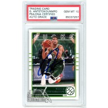 Giannis Antetokounmpo 2020-21 Panini Chronicles Classics Auto Card #638 PSA/DNA 10