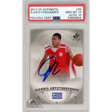 Giannis Antetokounmpo 2013-14 SP Authentic Rookie Autograph Card #36 PSA 10 PSA/DNA 10
