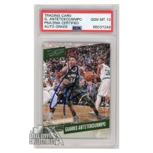 Giannis Antetokounmpo 2017-18 Panini Prestige Autograph Card #6 PSA/DNA 10