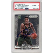Giannis Antetokounmpo 2013-14 Panini Prizm Autograph Rookie Card #290 PSA/DNA 10