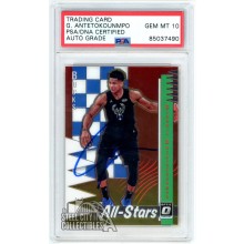 Giannis Antetokounmpo 2018-19 Panini Donruss Optic All-Stars Auto Card #14 PSA/DNA 10