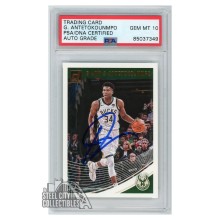 Giannis Antetokounmpo 2018-19 Panini Donruss Autograph Card #85 PSA/DNA 10
