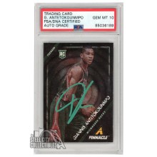 Giannis Antetokounmpo 2013-14 Panini Pinnacle Museum Collection Autograph RC Card #5 PSA/DNA 10 (Green)