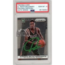 Giannis Antetokounmpo 2013-14 Panini Prizm Basketball Autograph Rookie Card #290 PSA/DNA 10 (Green)