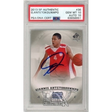 Giannis Antetokounmpo 2013-14 SP Authentic Rookie Autograph Card #36 PSA 10 PSA/DNA 10