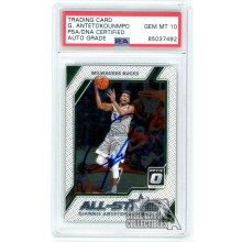 Giannis Antetokounmpo 2017-18 Panini Donruss Optic All-Stars Auto Card #16 PSA/DNA 10