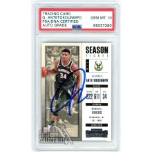 Giannis Antetokounmpo 2017-18 Panini Contenders Autograph Card #3 PSA/DNA 10