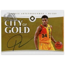 Giannis Antetokounmpo 2018-19 Panini Opulence City of Gold Autograph Card #CG-GAN 22/25
