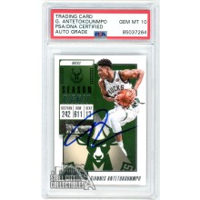 Giannis Antetokounmpo 2018-19 Panini Contenders Autograph Card #11 PSA/DNA 10