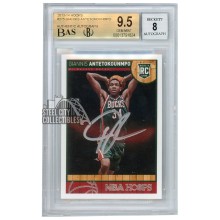 Giannis Antetokounmpo 2013-14 Panini Hoops Autograph RC Card #275 BGS 9.5 BAS 8 (Silver)