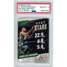 Giannis Antetokounmpo 2017-18 Panini Prestige Stat Stars Auto Card #2 PSA/DNA 10