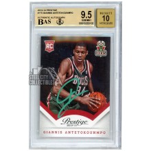 Giannis Antetokounmpo 2013-14 Panini Prestige Autograph Rookie Card #175 BGS 9.5 BAS 10 (Green)