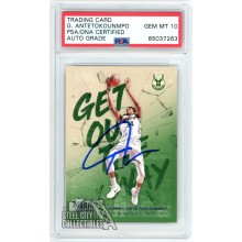 Giannis Antetokounmpo 2018-19 Panini Hoops Autograph Card #GOW-9 PSA/DNA 10