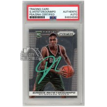 Giannis Antetokounmpo 2013-14 Panini Prizm Autograph Rookie Card #290 PSA/DNA (Green)