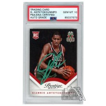 Giannis Antetokounmpo 2013-14 Panini Prestige Autograph RC Card #175 PSA/DNA 10 (Green)
