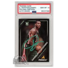 Giannis Antetokounmpo 2013-14 Panini Pinnacle Autograph RC Card #5 PSA/DNA 10 (Green)