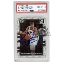 Giannis Antetokounmpo 2017-18 Panini Donruss Optic Autograph Card #81 PSA/DNA 10