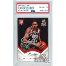 Giannis Antetokounmpo 2013-14 Panini Prestige Rookie Autograph Card #175 PSA/DNA 10