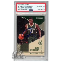 Giannis Antetokounmpo 2017 Panini Father's Day Jersey Autograph Card #BK1 PSA/DNA 10
