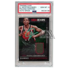 Giannis Antetokounmpo 2014-15 Panini Hoops Rookie Remembrance Jersey Autograph Card #22 PSA/DNA 10 (Green)