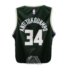 Giannis Antetokounmpo Autographed Milwaukee Fast Break Green Basketball Jersey - BAS