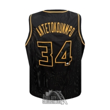 Giannis Antetokounmpo Autographed Milwaukee Black/Gold Custom Basketball Jersey - JSA